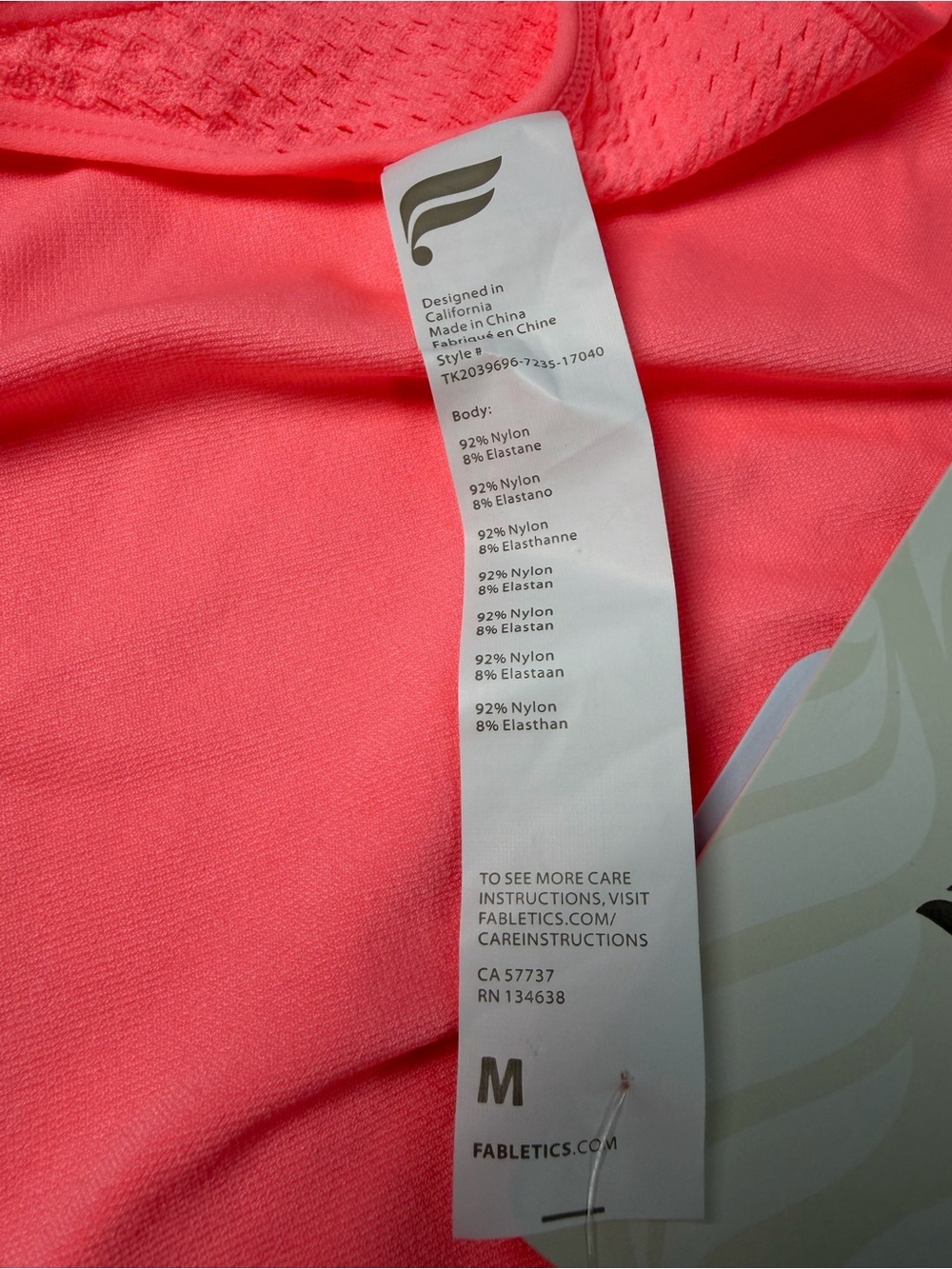 Fabletics Sync Seamless Tank Womens M Pink Racerback Mesh Workout Top NWT - Picture 9 of 9